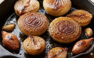 Cebolas assadas e caramelizadas