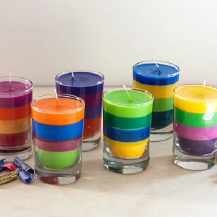 Faça velas coloridas em casa Velas Coloridas 435x435