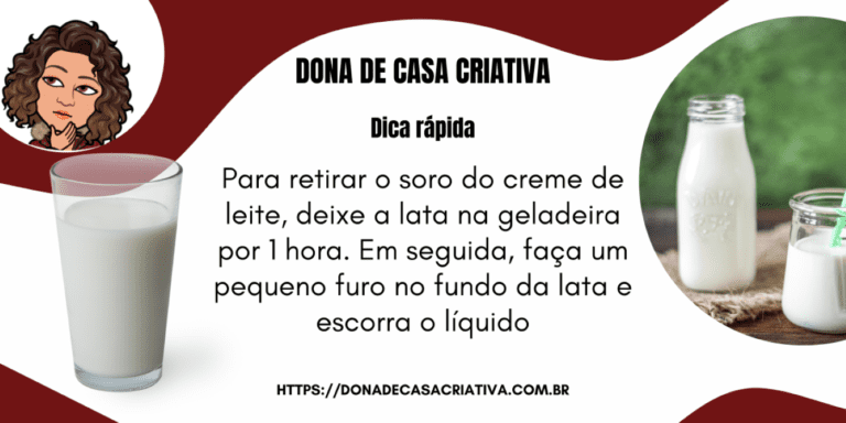 COMO TIRAR O SORO DO CREME DE LEITE