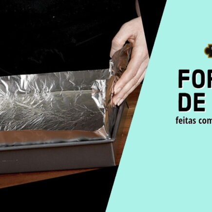 Formas de bolo feitas com papel alumínio Forma de bolo feita com papel alumínio