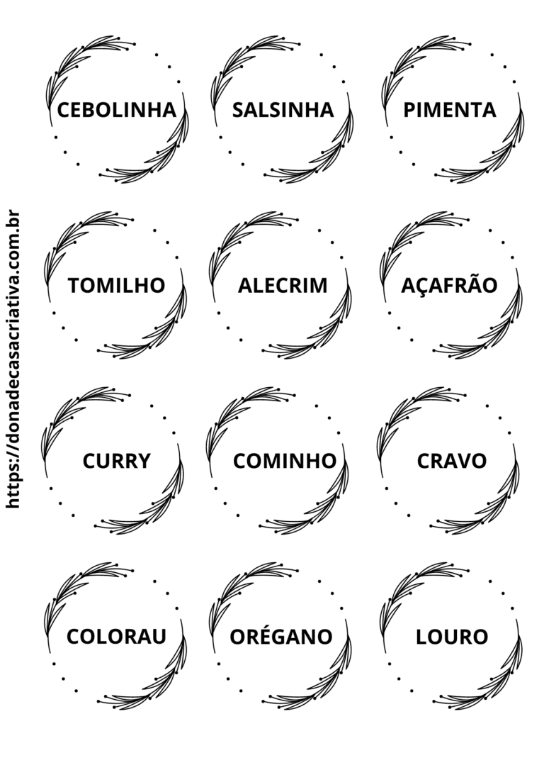 Etiquetas De Temperos Para Imprimir - DONA DE CASA CRIATIVA