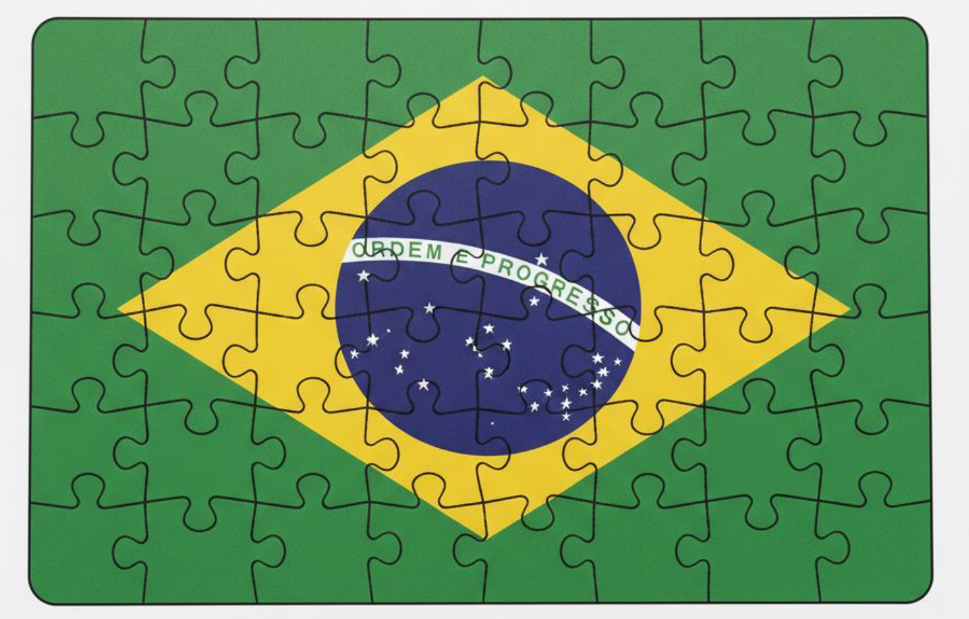 Quebra cabeça bandeira do brasil para imprimir