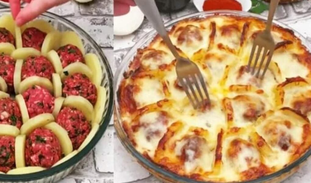 Almôndegas com Batatas ao Molho Branco