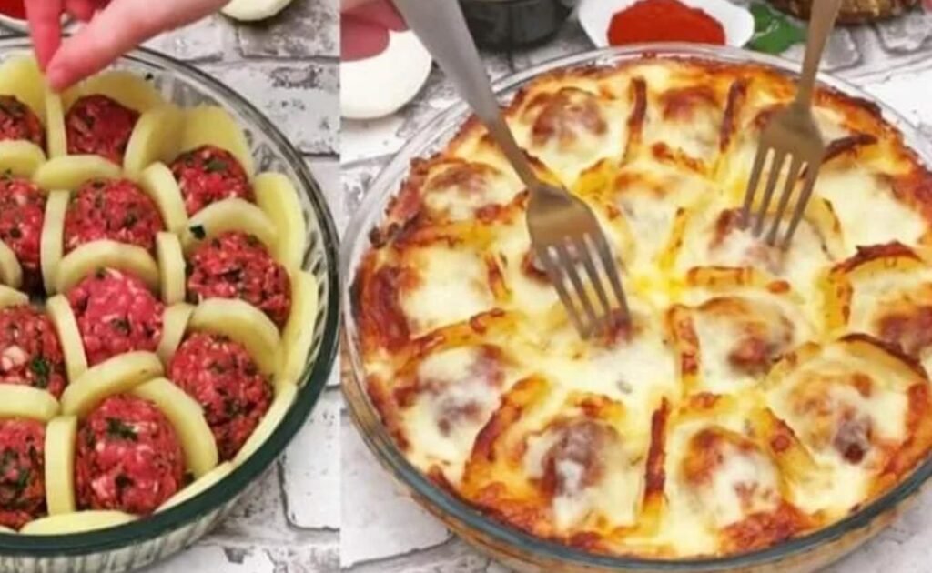 Almôndegas com Batatas ao Molho Branco