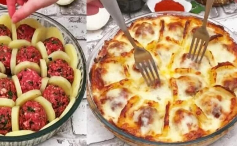 Almôndegas com Batatas ao Molho Branco