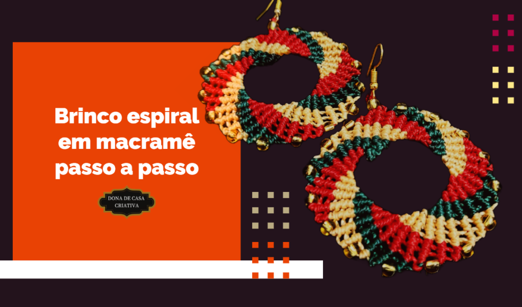 Como fazer brinco espiral em macramê