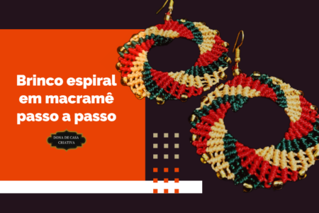 Como fazer brinco espiral em macramê 002 Como fazer brinco espiral em macramê