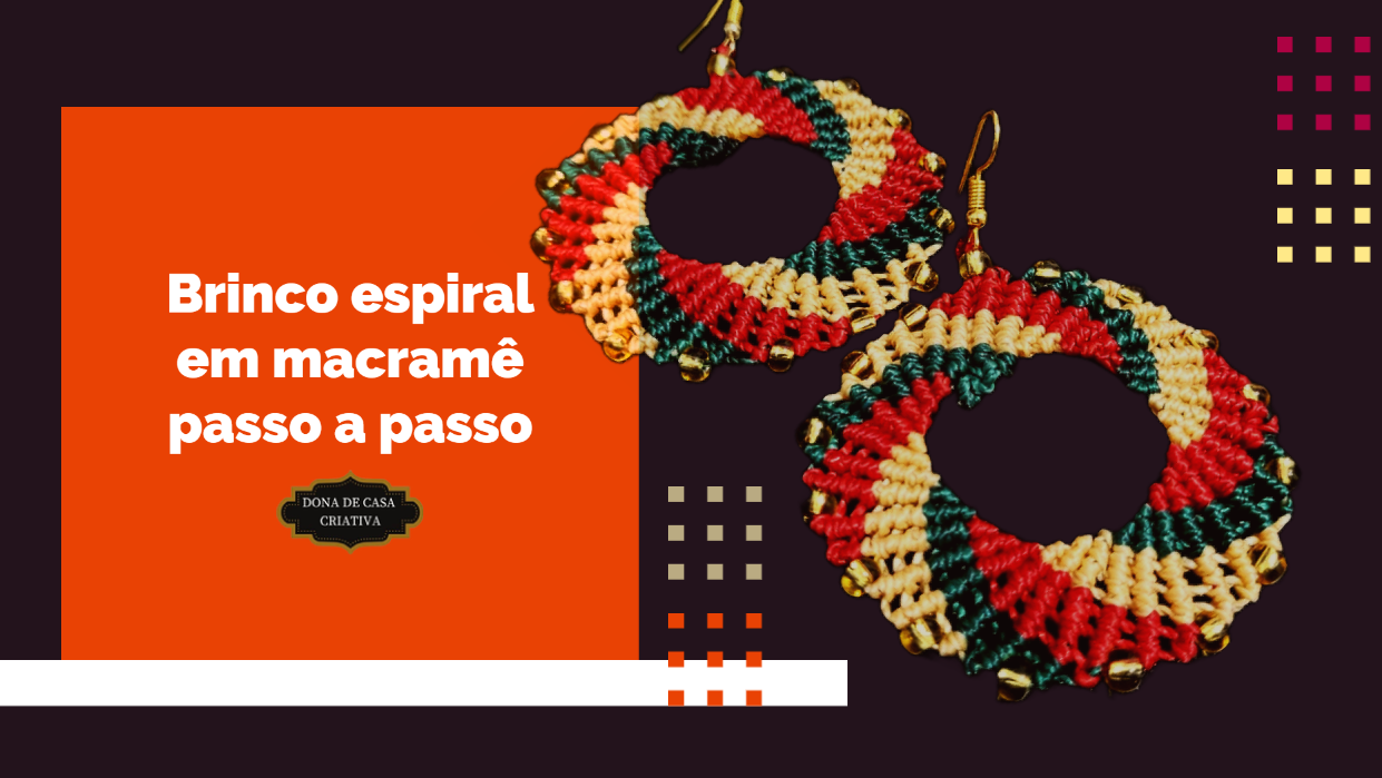 Como fazer brinco espiral em macramê