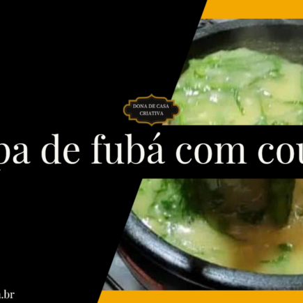 Sopa de fubá com couve