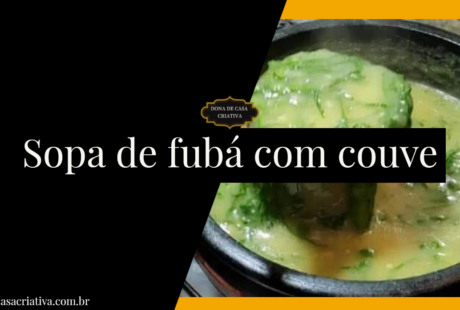 Sopa de fubá com couve