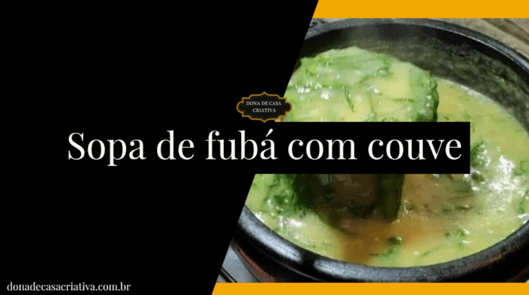 Sopa de fubá com couve