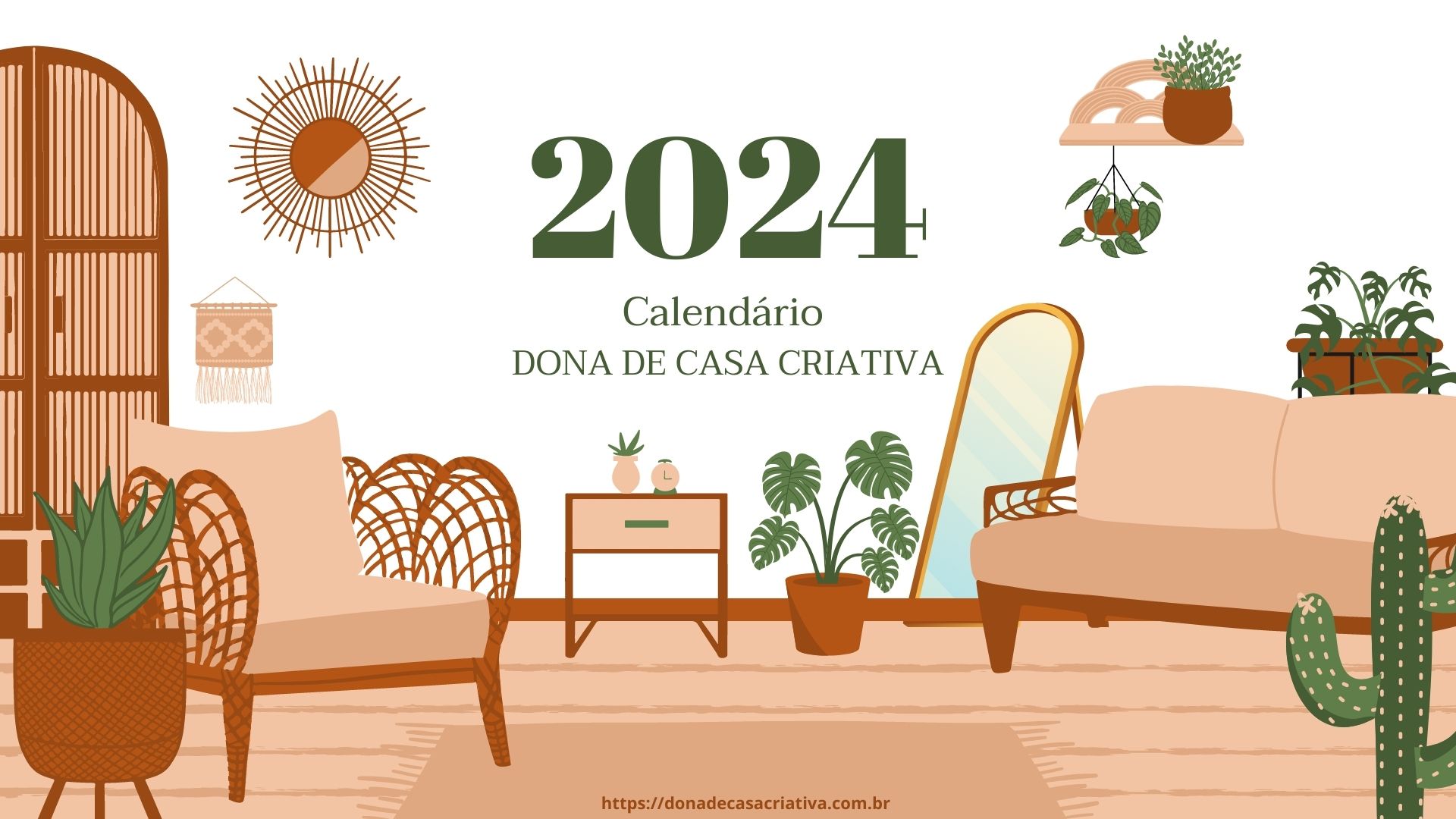 Calendário 2024 para imprimir - Dona de Casa Criativa