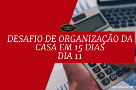 Desafio de Organização da Casa em 15 Dias - Dia 11 Organização financeira Desafio de Organização da Casa em 15 Dias - Dia 10 Organização digital