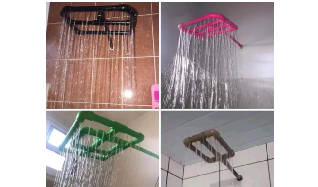 Chuveiros feitos de cano pvc