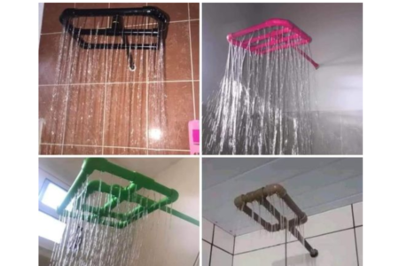 Chuveiros feitos de cano pvc