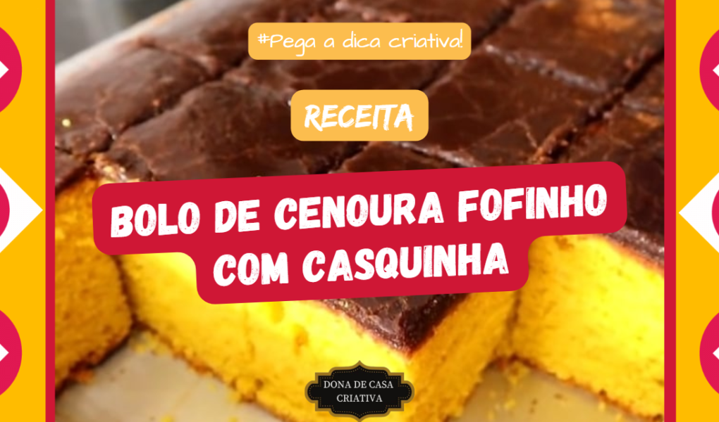Bolo de cenoura com cobertura de chocolate crocante