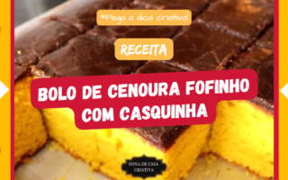 Bolo de cenoura com cobertura de chocolate crocante