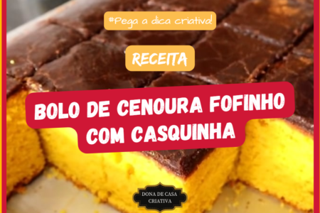 Bolo de cenoura com cobertura de chocolate crocante Bolo de cenoura com cobertura de chocolate crocante