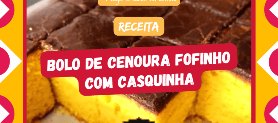 Bolo de cenoura com cobertura de chocolate crocante