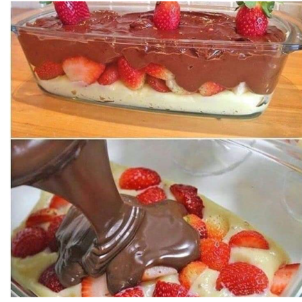 Bombom de morango na travessa Bombom de morango na travessa