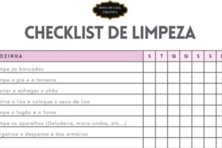 Checklist de Limpeza para imprimir