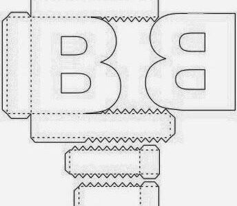 Molde de letra 3d para imprimir Letra B Molde de letra 3d para imprimir Letra B