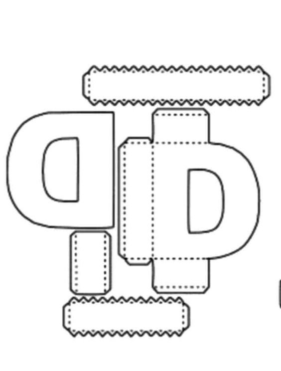 Molde de letra 3d para imprimir Letra D