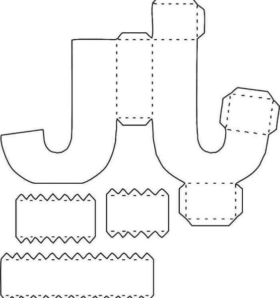 Molde de letra 3d para imprimir Letra J Molde de letra 3d para imprimir Letra J