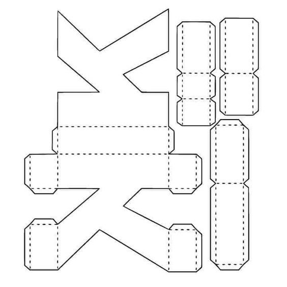 Molde de letra 3d para imprimir Letra K