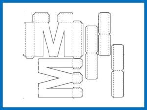 Molde de letra 3d para imprimir Letra M