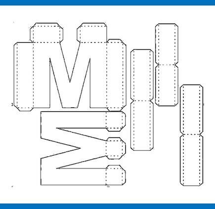 Molde de letra 3d para imprimir Letra M