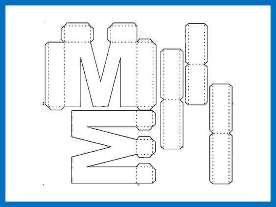 Molde de letra 3d para imprimir Letra M