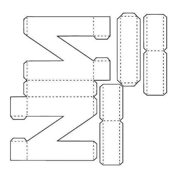 Molde de letra 3d para imprimir Letra N