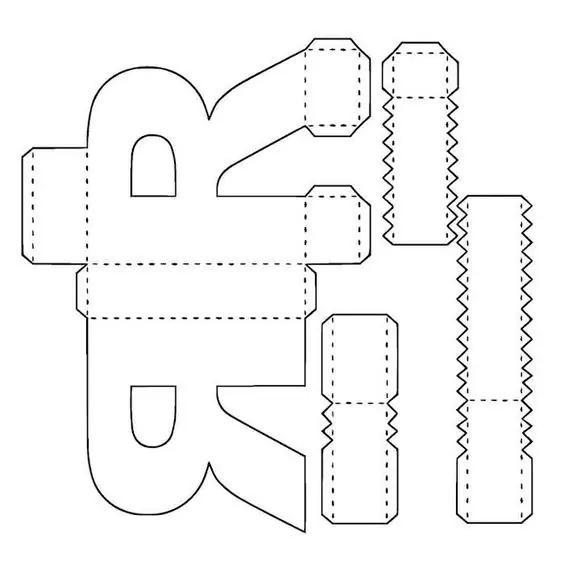 Molde de letra 3d para imprimir Letra R