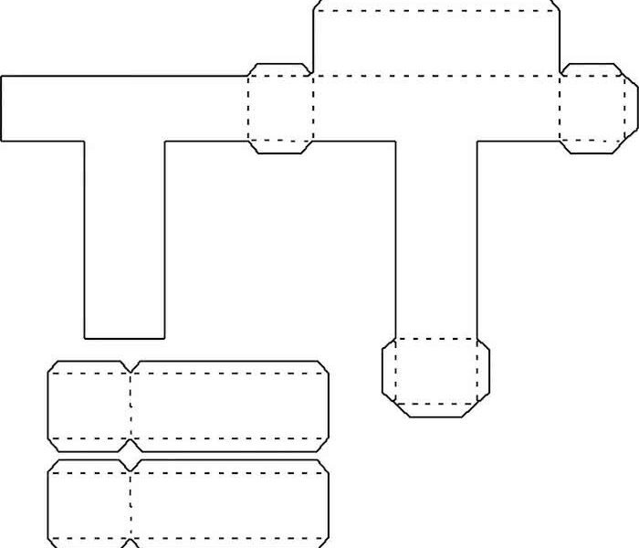 Molde de letra 3d para imprimir Letra T