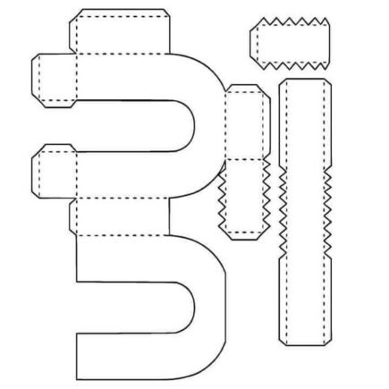 Molde de letra 3d para imprimir Letra U