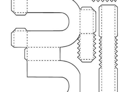 Molde de letra 3d para imprimir Letra U