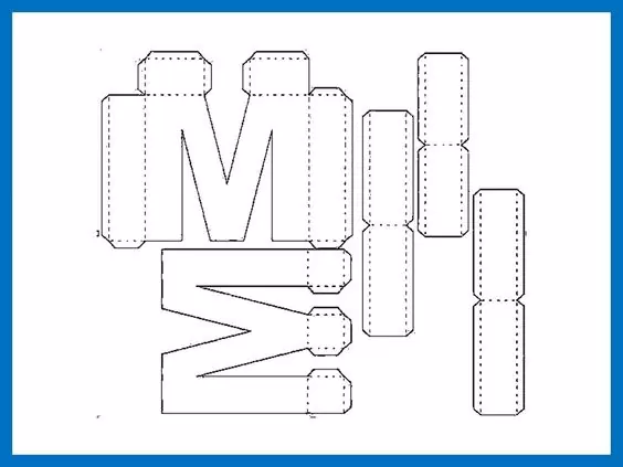 Molde de letra 3d para imprimir Letra W