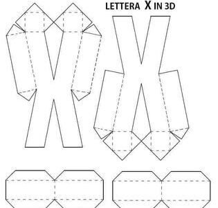Molde de letra 3d para imprimir Letra X