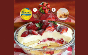 Pavê de Leite Ninho com Morangos
