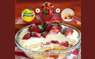 Pavê de Leite Ninho com Morangos