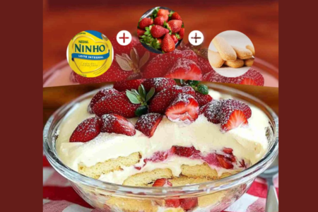Pavê de Leite Ninho com Morangos