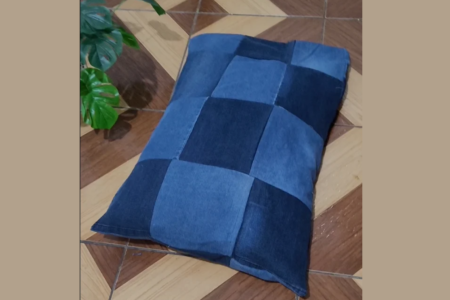 Cama para Cachorro Jeans: Use aquela calça jeans velha e recicle Cama para cachorro feita de calça jeans