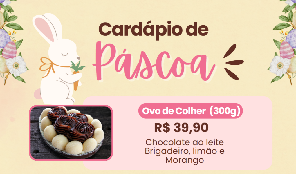 cardápio de ovos de páscoa