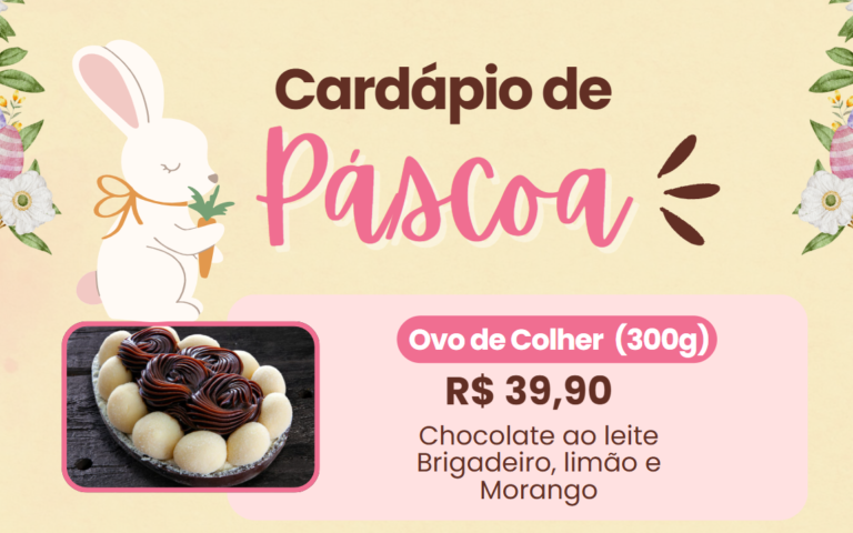 cardápio de ovos de páscoa