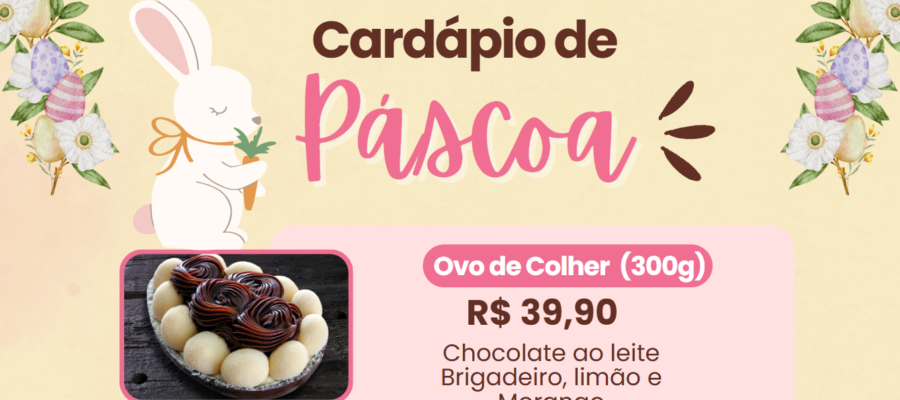 cardápio de ovos de páscoa