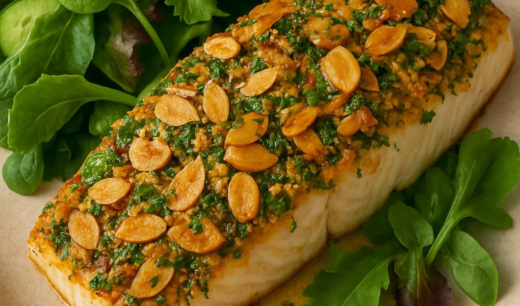 Peixe Assado com Crosta Crocante