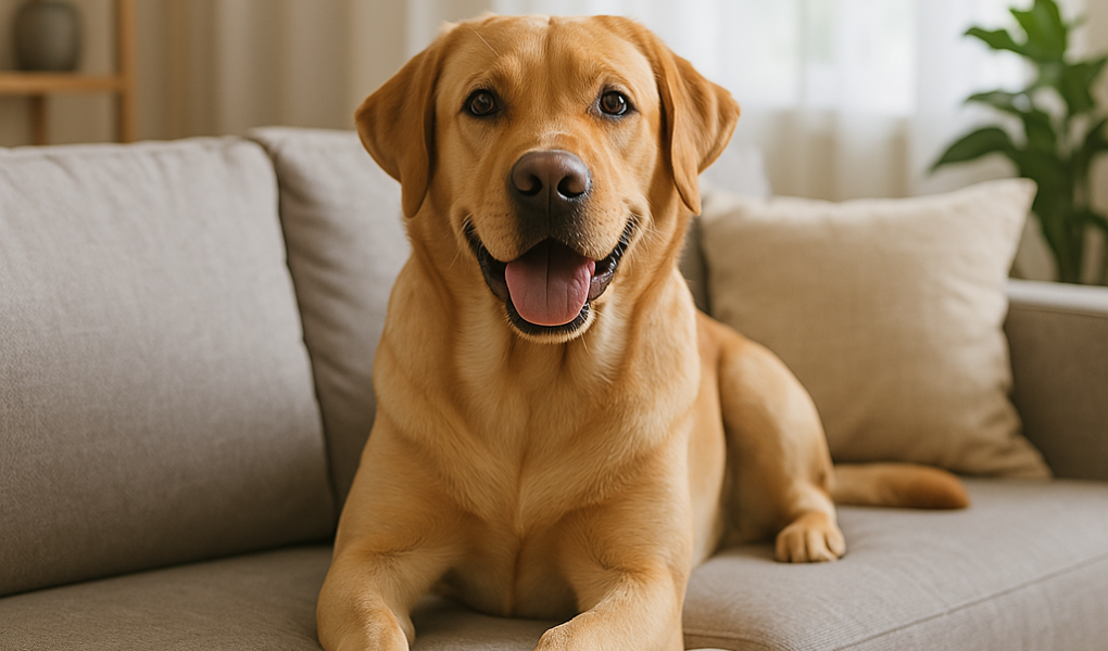 cachorro no sofá