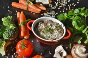 Explore a vibrant assortment of fresh vegetables and herbs perfect for healthy cooking.