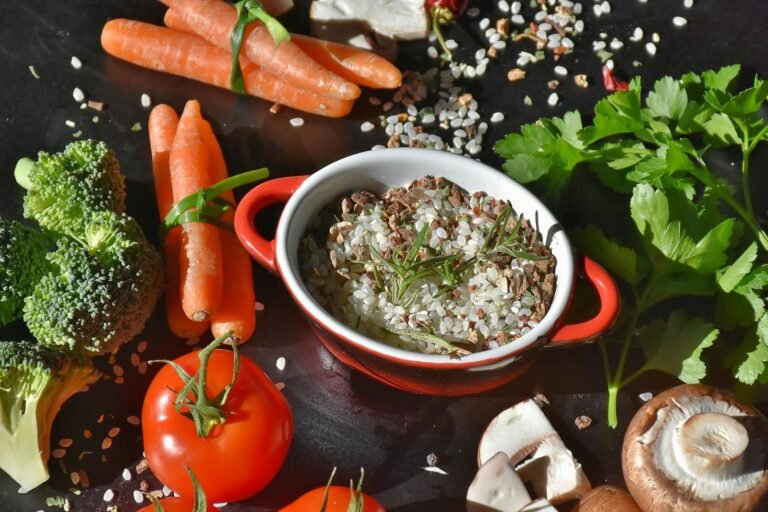 Explore a vibrant assortment of fresh vegetables and herbs perfect for healthy cooking.